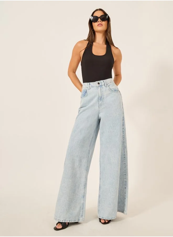 ستايلي Styli Ribbed Halter Neck Fitted Tank T-Shirt