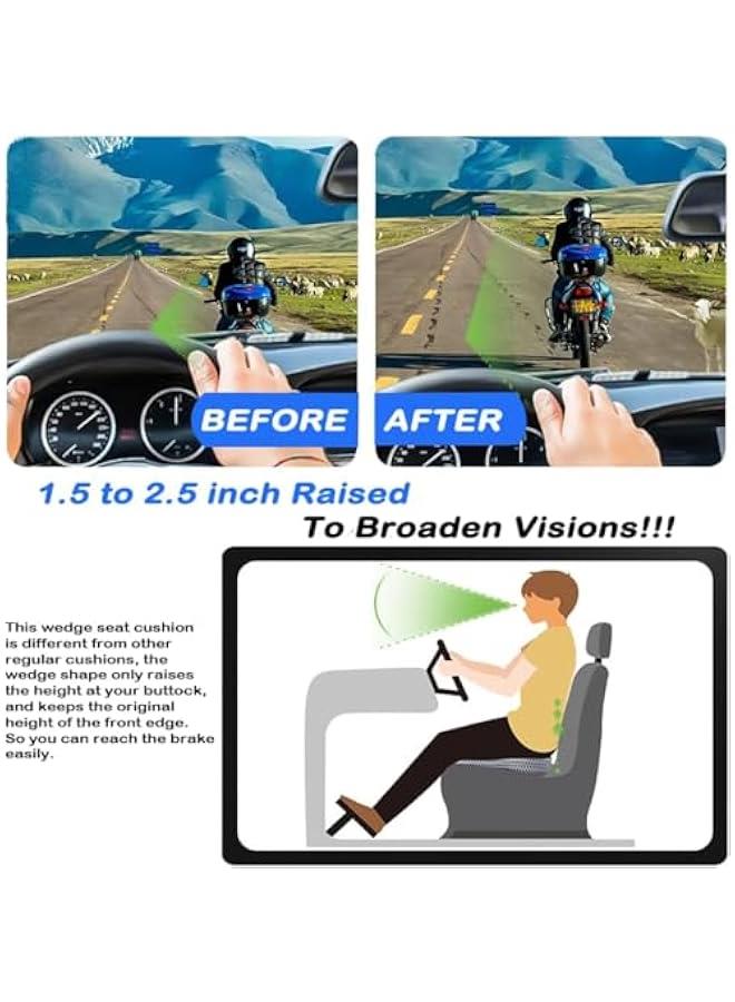 هوكور SupWolf Wedge Car Seat Cushion, Comfortable Memory Foam Car Seat Cushion for Driving, Sciatica and Back Pain Relief, Seat Cushion for Car-Truck, Office, Wheelchair, Enhancing Driving Comfort (Black) - Image 3