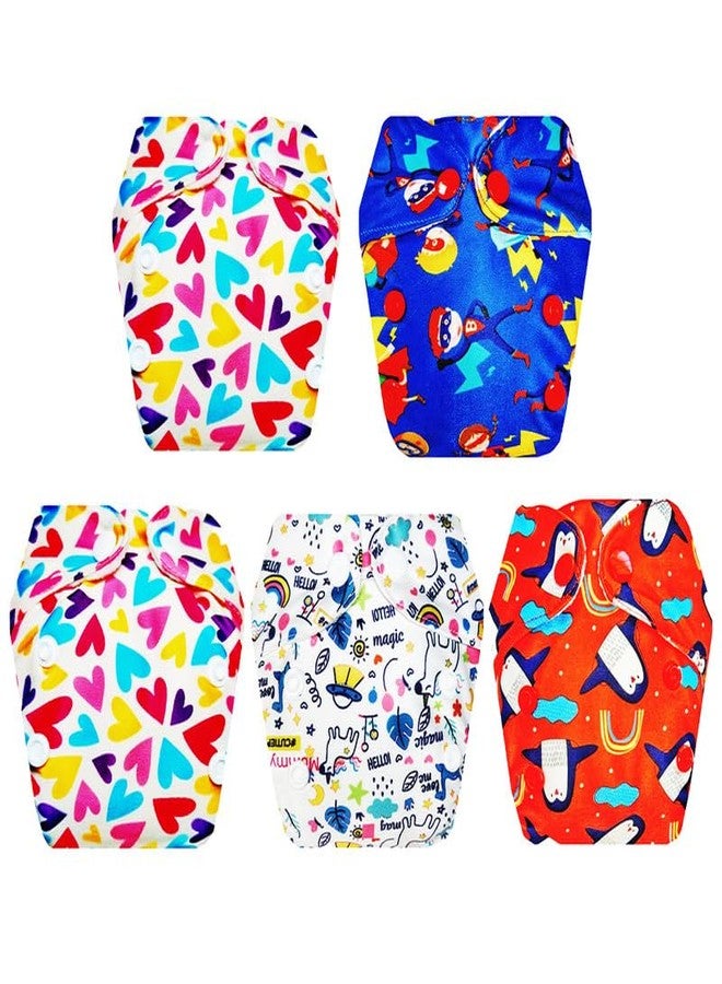 Dumbledo Premium Newborn Cloth Diaper with Integrated Soaker (Pack of 5) | Dry Feel and Comfortable | Adjustable Snaps | Perfect for Indian Summers | 0 - 4 Months | Unisex Baby - Image 1