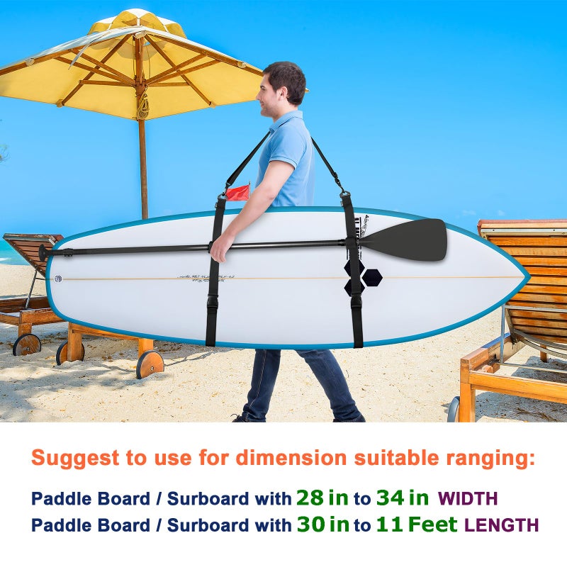 Cosmos Stand Up Paddleboard Carrying Strap SUP Paddle Board Carrier Adjustable Surfboard Shoulder Strap Hands-Free Kayak Board Transport Strap, Water Board Accessory for Paddleboard SUP Surfboard - Image 4