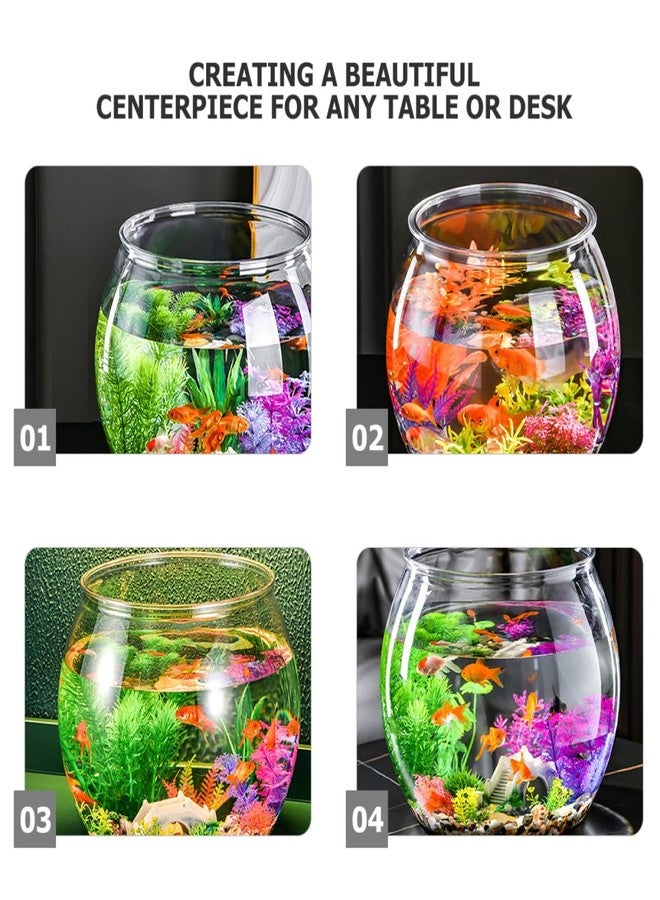 BESTonZON Clear Fish Bowl Vase Resistant Aquatic Planter for Goldfish Turtles Stylish Round Terrarium for Office Home Decor for Relaxing Corner Centerpiece - Image 3