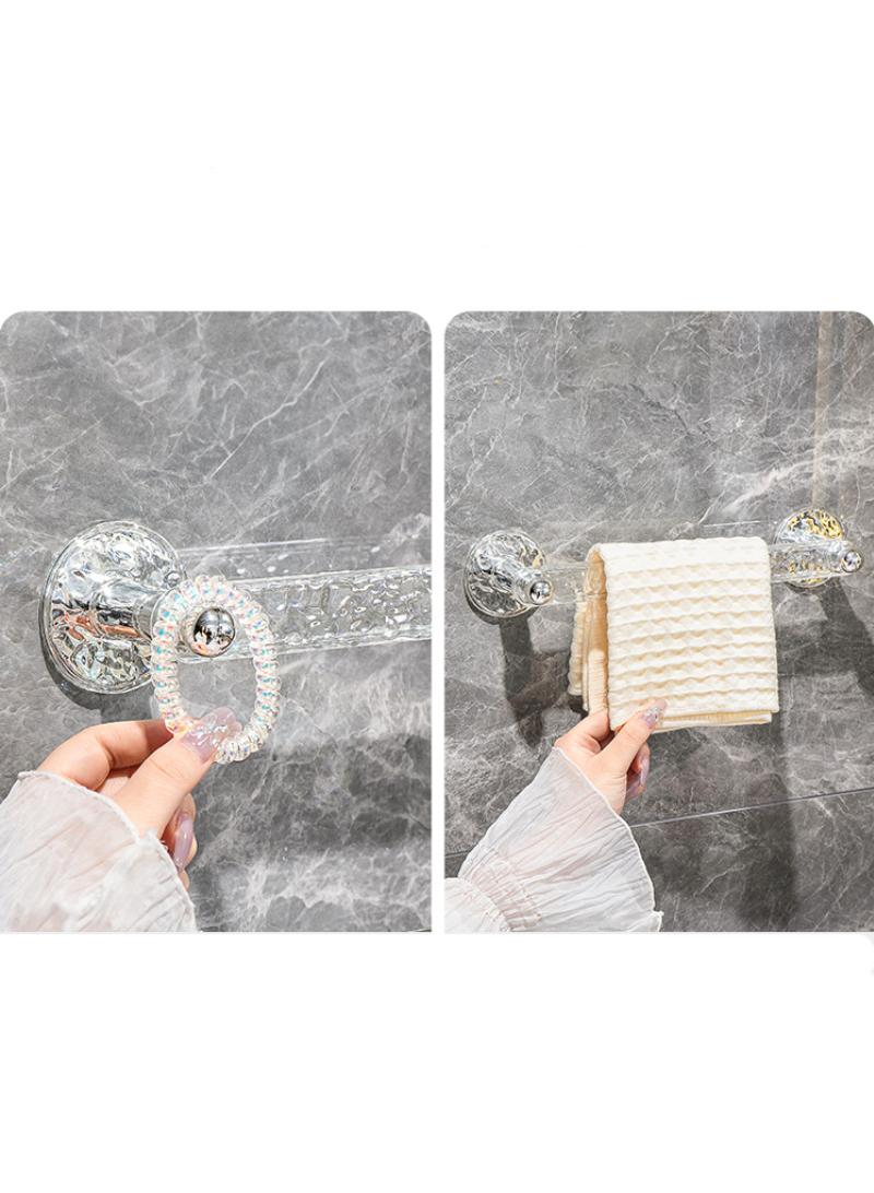 2 pcs Toilet non perforated towel rack, household wall mounted bathroom storage rack 50cm - Image 4