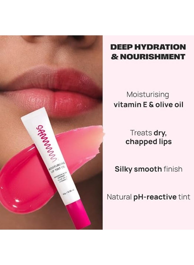 Sammmm LOVE Moisturizing Lip Tint Oil(10g) | pH Reactive Lip Oils with Natural, Glossy Pink Finish | Long-Lasting And Non-Sticky Liptint Infused with Olive Oil & Vitamin E | Formulated for Young Skin - Image 2