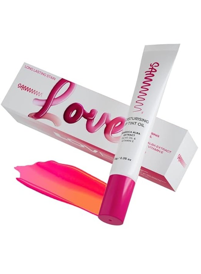 Sammmm LOVE Moisturizing Lip Tint Oil(10g) | pH Reactive Lip Oils with Natural, Glossy Pink Finish | Long-Lasting And Non-Sticky Liptint Infused with Olive Oil & Vitamin E | Formulated for Young Skin - Image 1