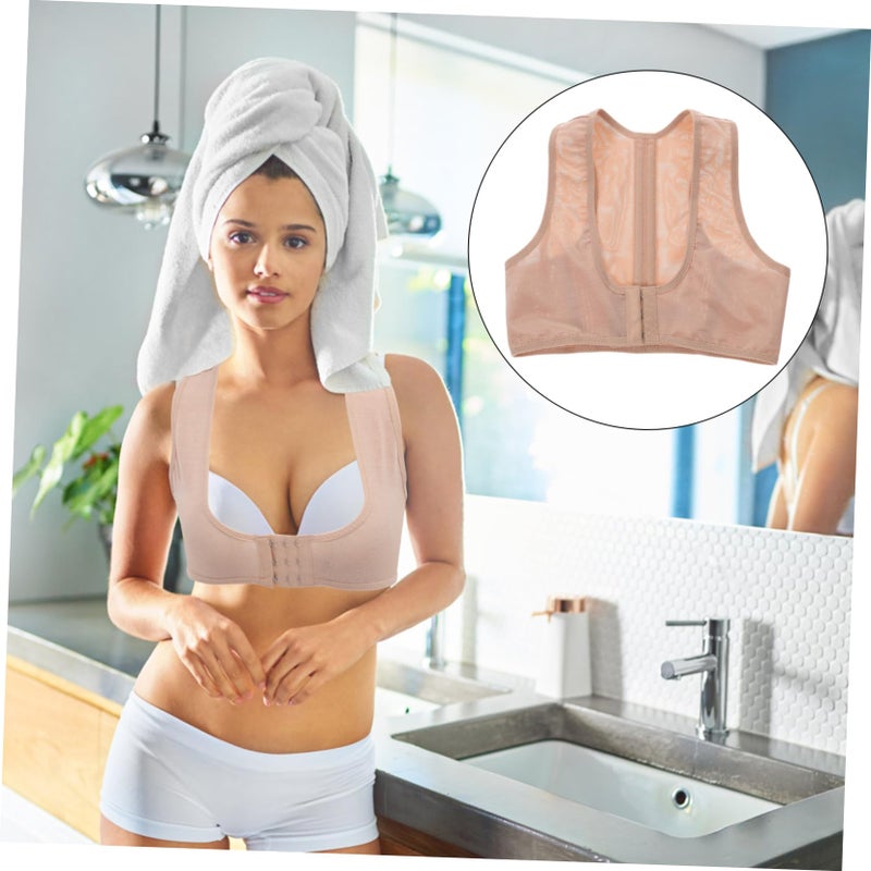 Magnetic Back Shoulder Support Brace For Posture Correction Unisex White Elastic PU Material - Image 4