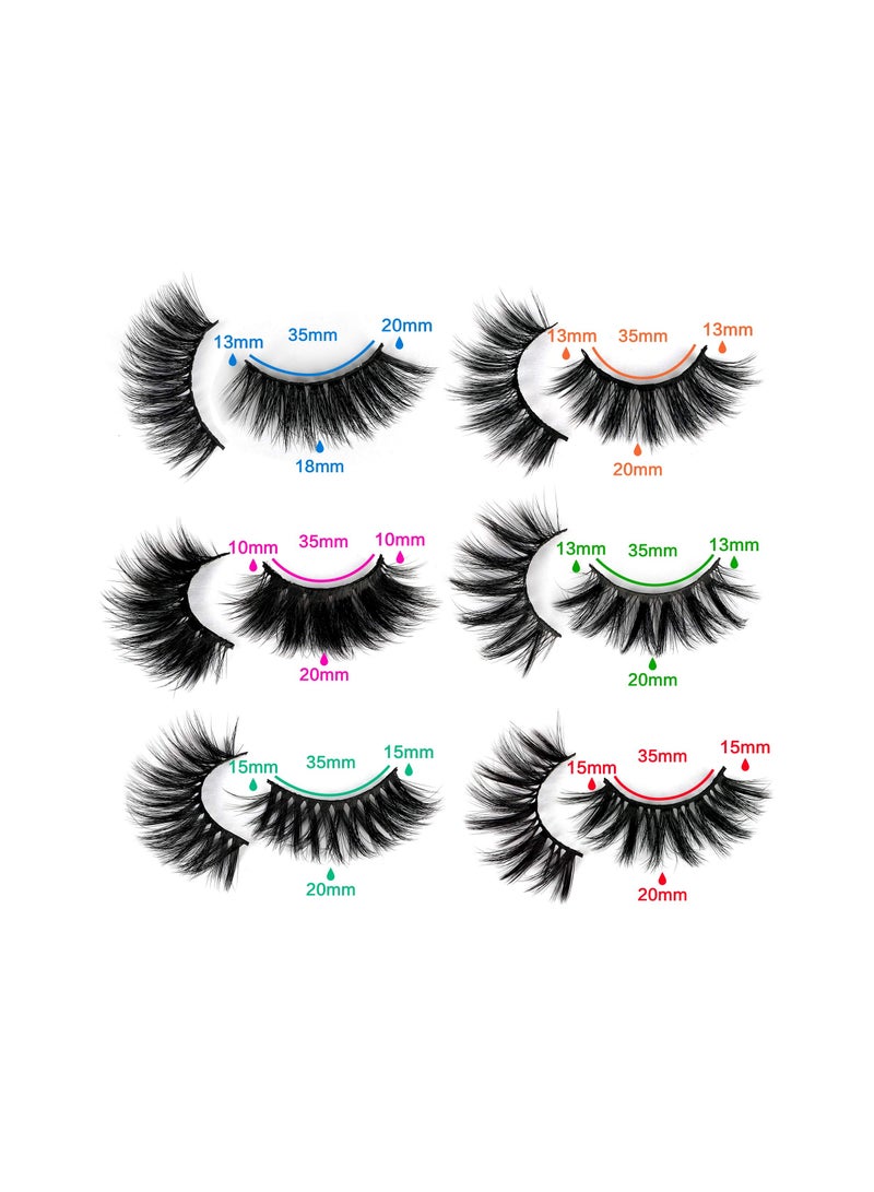 KASTWAVE KASTWAVE 30 Pairs False Eyelashes 30MM Mink Lashes 6 Styles Dramatic Look 8D Fluffy Long Fake Eyelashes Wispy 30MM False Lashes Strip Mixed Reusable Eye Lashes Pack - Image 4