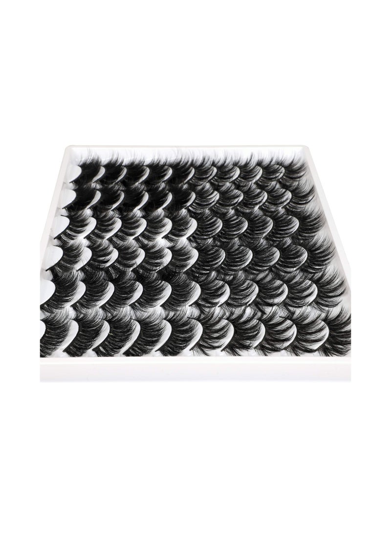 KASTWAVE KASTWAVE 30 Pairs False Eyelashes 30MM Mink Lashes 6 Styles Dramatic Look 8D Fluffy Long Fake Eyelashes Wispy 30MM False Lashes Strip Mixed Reusable Eye Lashes Pack - Image 5