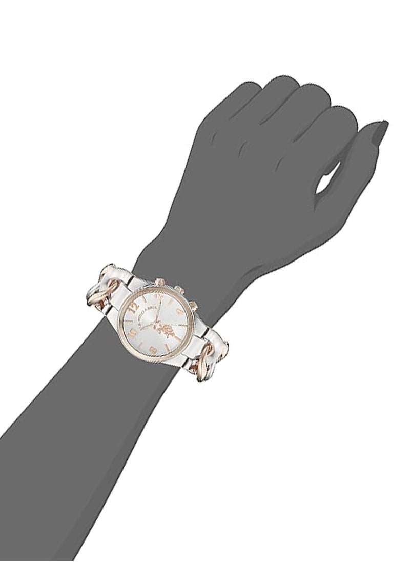 U.S. Polo Assn. U.S. POLO ASSN. Women's Quartz Watch, Analog Display and Silver & Rose gold Plated Strap USC40176  - Image 2