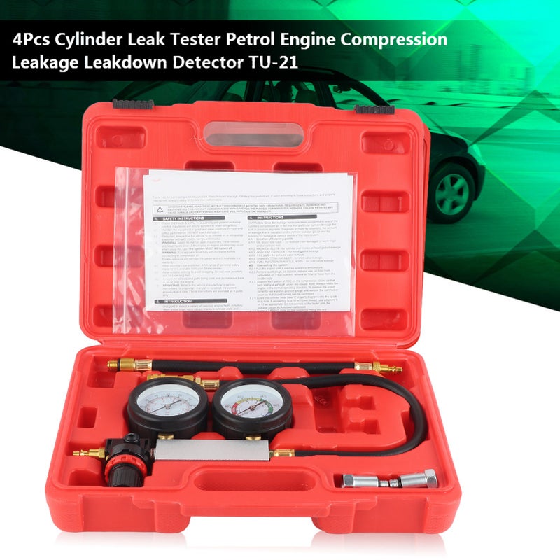 4Pcs Cylinder Leak Tester Petrol Engine Compression Leakage Leakdown Detector TU-21 - Image 3