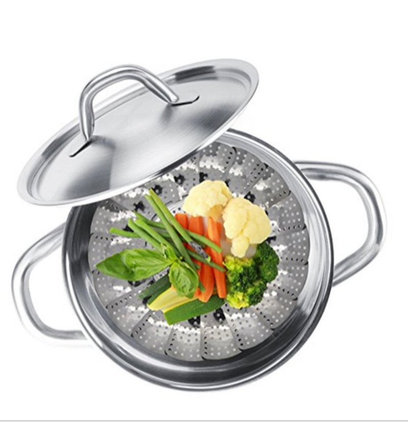 MosQuick® Steamer cooking multipurpose idli steamer stainless steel momos maker steamer Cooking vegetable steamer for kitchen idiyappam maker steel basket baby food steamer folding steam cooker(24 cm) - Image 4