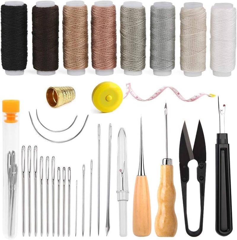 BAGERLA Upholstery Repair Sewing Kit Heavy Duty Sewing Kit with Awl Tools, Seam Ripper, Hand Stitching Needles, Upholstery Thread, Leather Craft Tool for Shoes Sofa Tent Carpet Craft DIY - Image 1