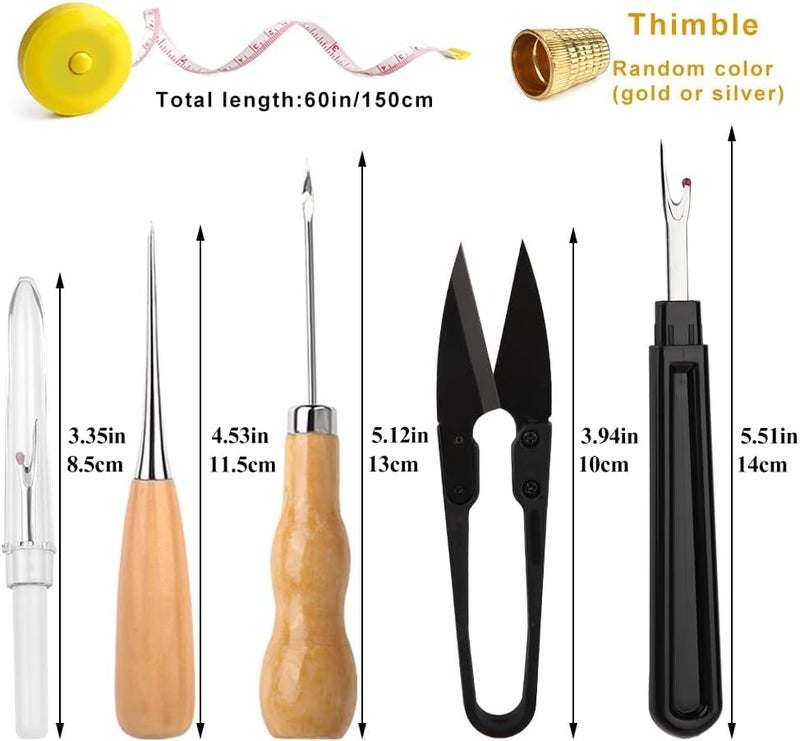 BAGERLA Upholstery Repair Sewing Kit Heavy Duty Sewing Kit with Awl Tools, Seam Ripper, Hand Stitching Needles, Upholstery Thread, Leather Craft Tool for Shoes Sofa Tent Carpet Craft DIY - Image 3