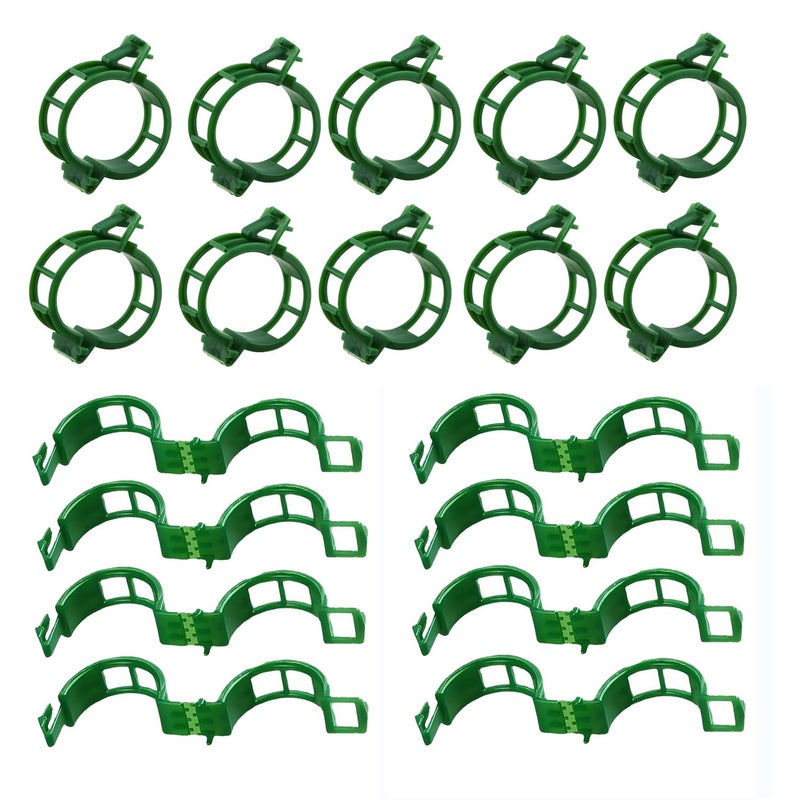 7Queen Plant Support Clips - Tomato Clips for String Trellis, 100pcs Grape Vine Clips for Garden Netting Climbing Plants, Secured Plastic Plant Clip for Fixing Stem and Vine (100, Green) - Image 1