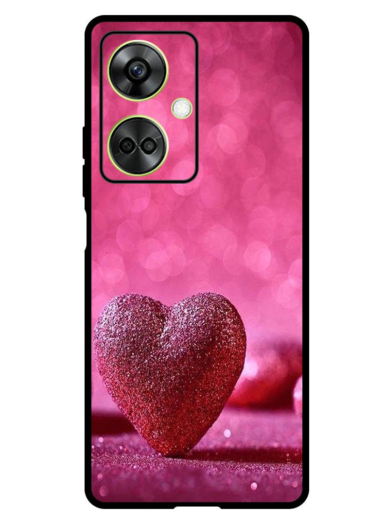 Theodor Protective Case Anti Scratch Shock Proof Bumper Cover For OnePlus Nord CE 3 Dark Pink Gliter Heart - Image 1