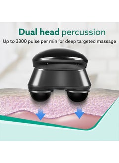 AGARO AGARO Regent Handheld Double Head Massager, 4 Massage Heads, 4 Modes, For Pain Relief and Relaxation, Neck, Back, Shoulder, Leg, Foot, Full Body Massager, Black  - Image 3