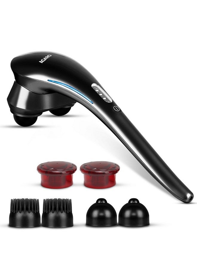 أغارو جهاز تدليك يدوي مزدوج الرأس من AGARO Regent، 4 رؤوس تدليك، 4 أوضاع، لتخفيف الألم والاسترخاء، للرقبة والظهر والكتف والساق والقدم وجهاز تدليك كامل الجسم، أسود - Image 1