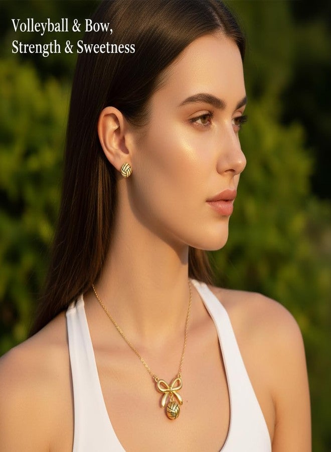 TheClover Volleyball Necklace Earrings Set - Volleyball Earrings for Women, Inspirational Sports Jewelry, Volleyballs Gifts for Players, Coaches, Valentine's Day, Birthday, and Game Day - Image 5