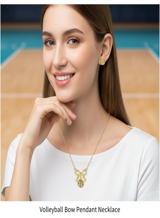 TheClover Volleyball Necklace Earrings Set - Volleyball Earrings for Women, Inspirational Sports Jewelry, Volleyballs Gifts for Players, Coaches, Valentine's Day, Birthday, and Game Day - Image 4