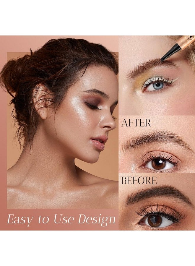 Generic Generic 2024 New Magic Eyebrow Pencil, 3D Waterproof Microblading Eyebrow Pencil Contouring Pen 4 Fork Tip, Natural Fine Stroke Microblading Eyebrow Pencil (2PCS, Dark Brown)  - Image 3