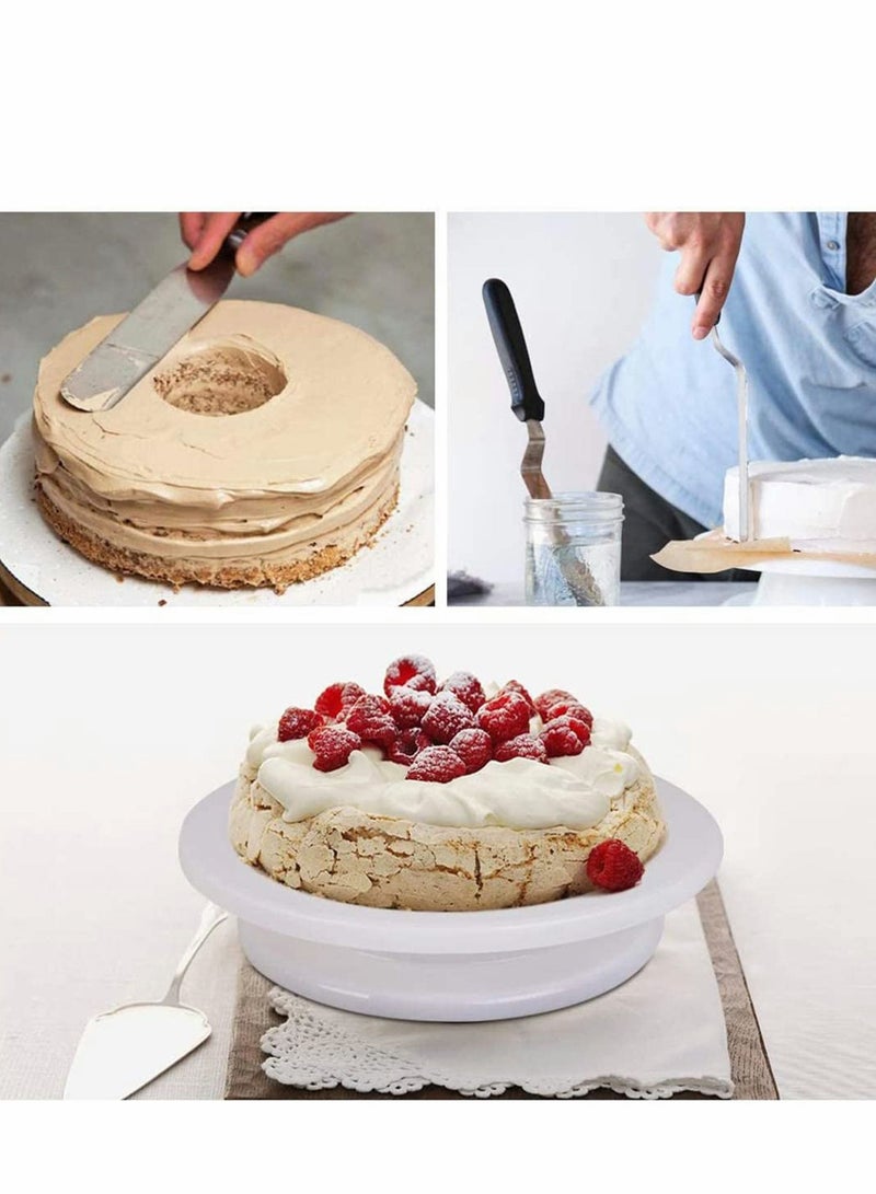 KASTWAVE Cake Decorating Tools Kit with Rotating Cake Turntable 12 Cake Decorating Tips 2 Icing Spatula 3 Icing Smoother 50 Disposable Pastry Bags and 1 Coupler Baking Set Basic White - Image 5