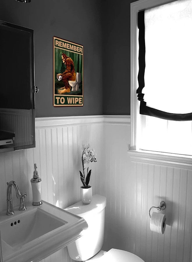 CrazySign Funny Bigfoot Remember to Wipe Tin Sign Vintage Bathroom Toilet Wall Decor 8x12 Inch (3017) - Image 5