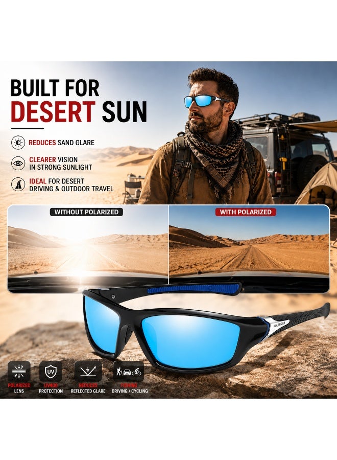 Polarized Sports Sunglasses for Men, UV400 Anti-Glare Eyewear for Fishing, Cycling, Driving, Hiking, Outdoor Activities — Lightweight TR90 Frame - Image 5