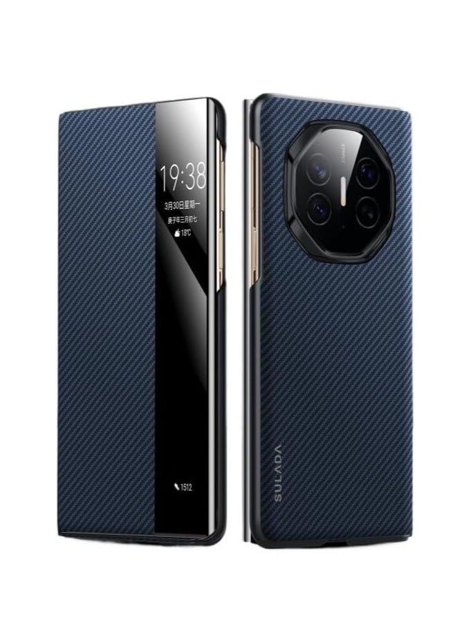 Carbon Fiber Case Compatible with Huawei Mate XT, Magnetic Intelligent Protective Cover Earthquake and Fall Resistant, Automatic Wake-up/sleep Mode for XT