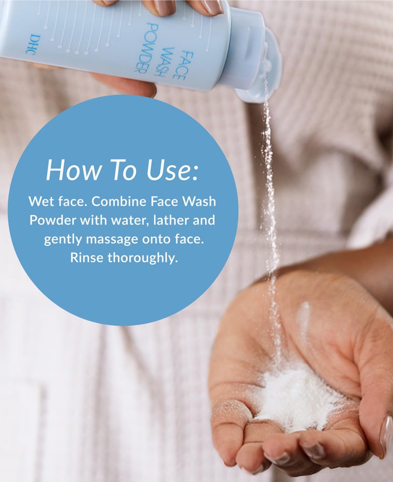 DHC Face Wash Powder, Luxurious Foaming Lather, Lightweight Powder Formula, Gently Exfoliates, Hydrating, Fragrance and Colorant Free, Ideal for All Skin Types, 1.7 oz. Net wt. - Image 4
