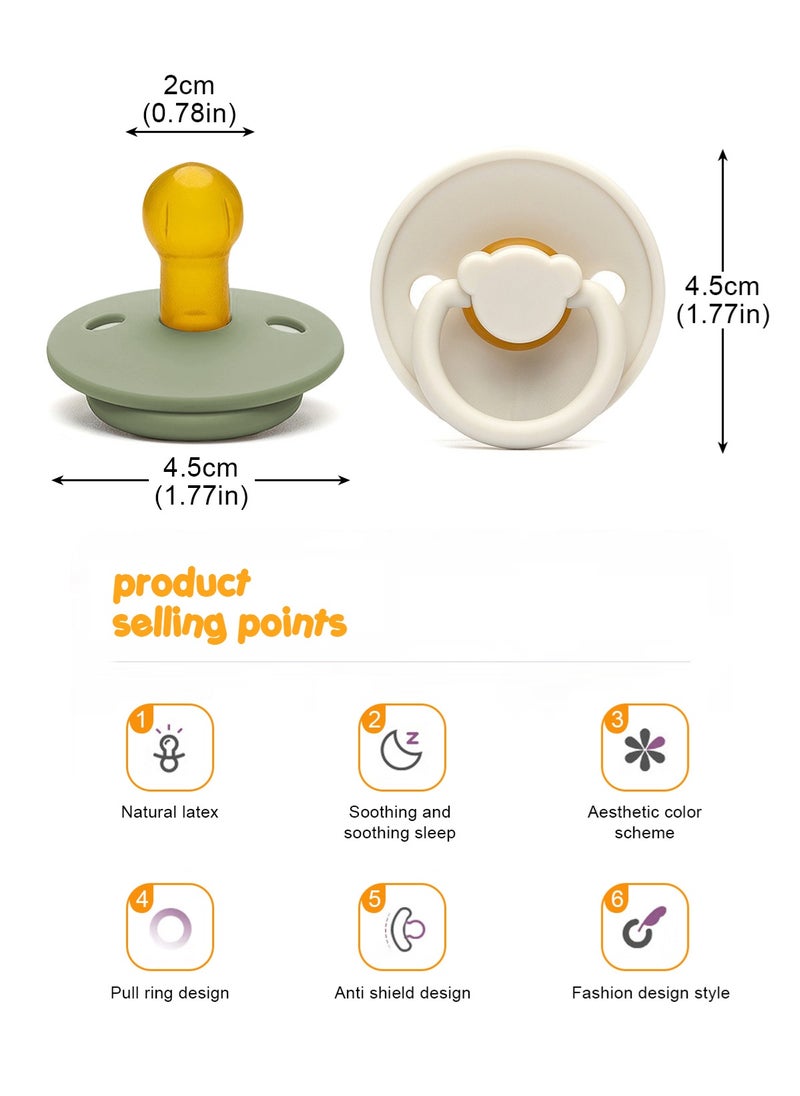 URbazaar Pacifiers Colour Collection | Natural Rubber Baby Pacifier | Round Nipple | Set of 4 BPA-Free Soothers .  - Image 2