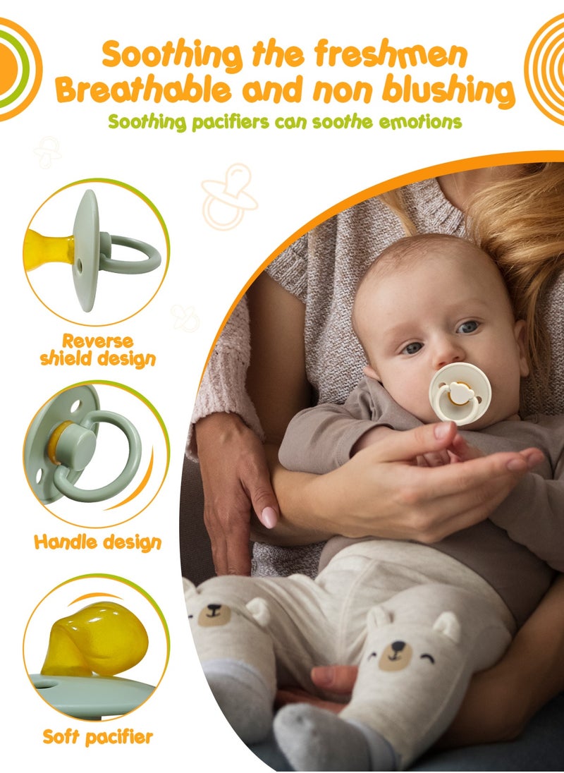 URbazaar Pacifiers Colour Collection | Natural Rubber Baby Pacifier | Round Nipple | Set of 4 BPA-Free Soothers .  - Image 3