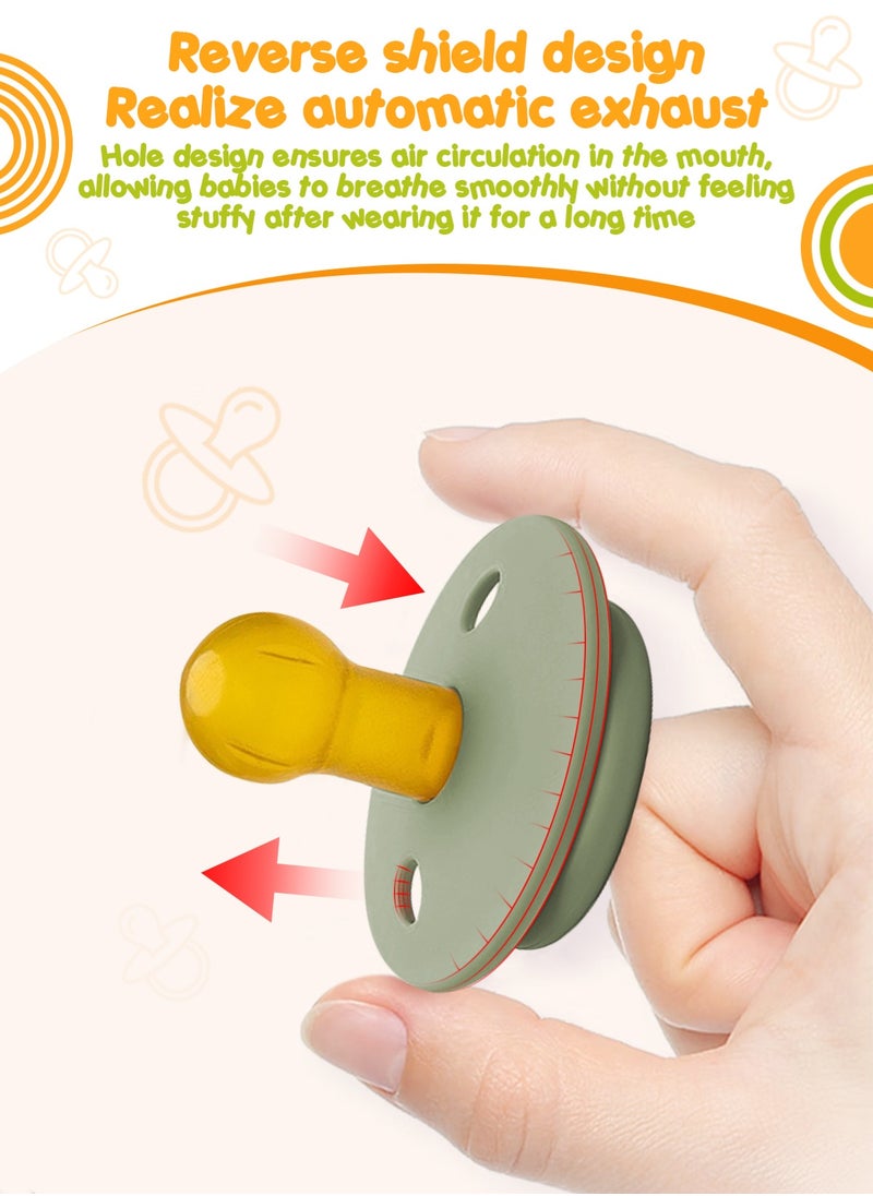 URbazaar Pacifiers Colour Collection | Natural Rubber Baby Pacifier | Round Nipple | Set of 4 BPA-Free Soothers .  - Image 5