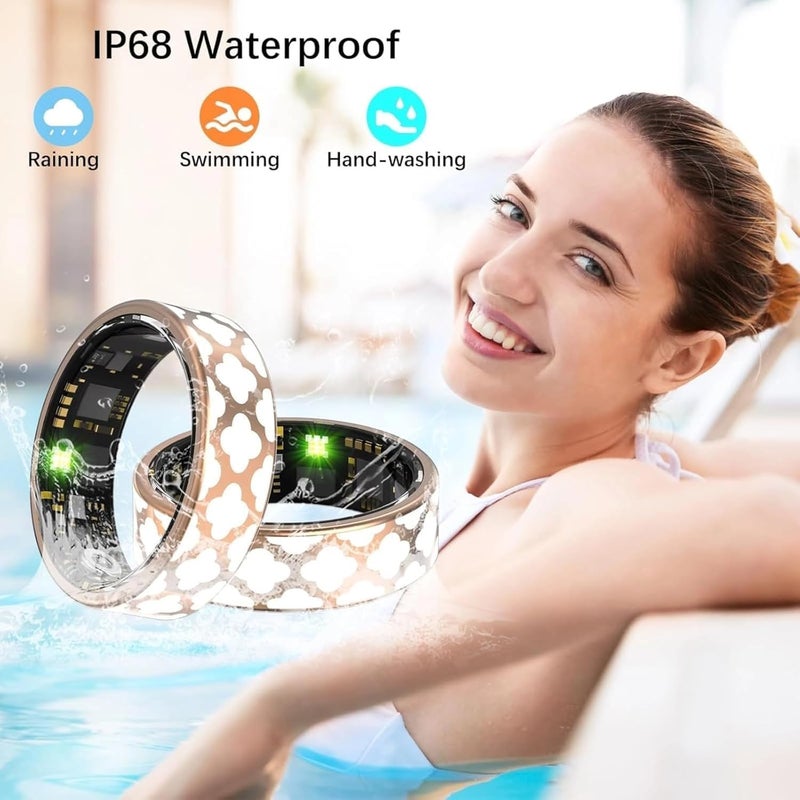 Yoidesu 2025 New Smart Health Ring for Women, Health Care Sleep Heart Rate Fitness Tracker, Steps Distance, Calorie Calculation, Multiple Sports Modes, IP68 Water Proof, Charging Case (12) - Image 5