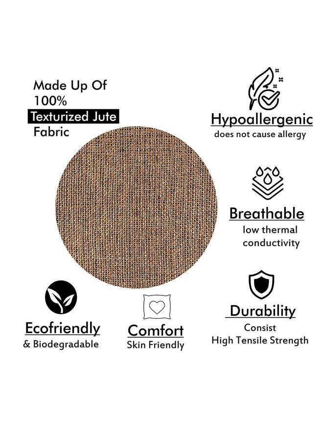 FRESH FROM LOOM Brown Jute Cushion Covers - Set of 5 Hypo-Allergenic Diwan Sofa Pillow Covers (16x16 Inches) - Image 4