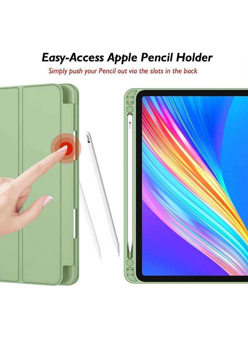 Theodor iPad Pro 11 Inch M4 2024 Case (5th Gen) with Pencil Holder, Smart iPad Case With Pencil Holder Slim Tablet Cover with Soft TPU Back, Auto Wake/Sleep Matcha Green - Image 4