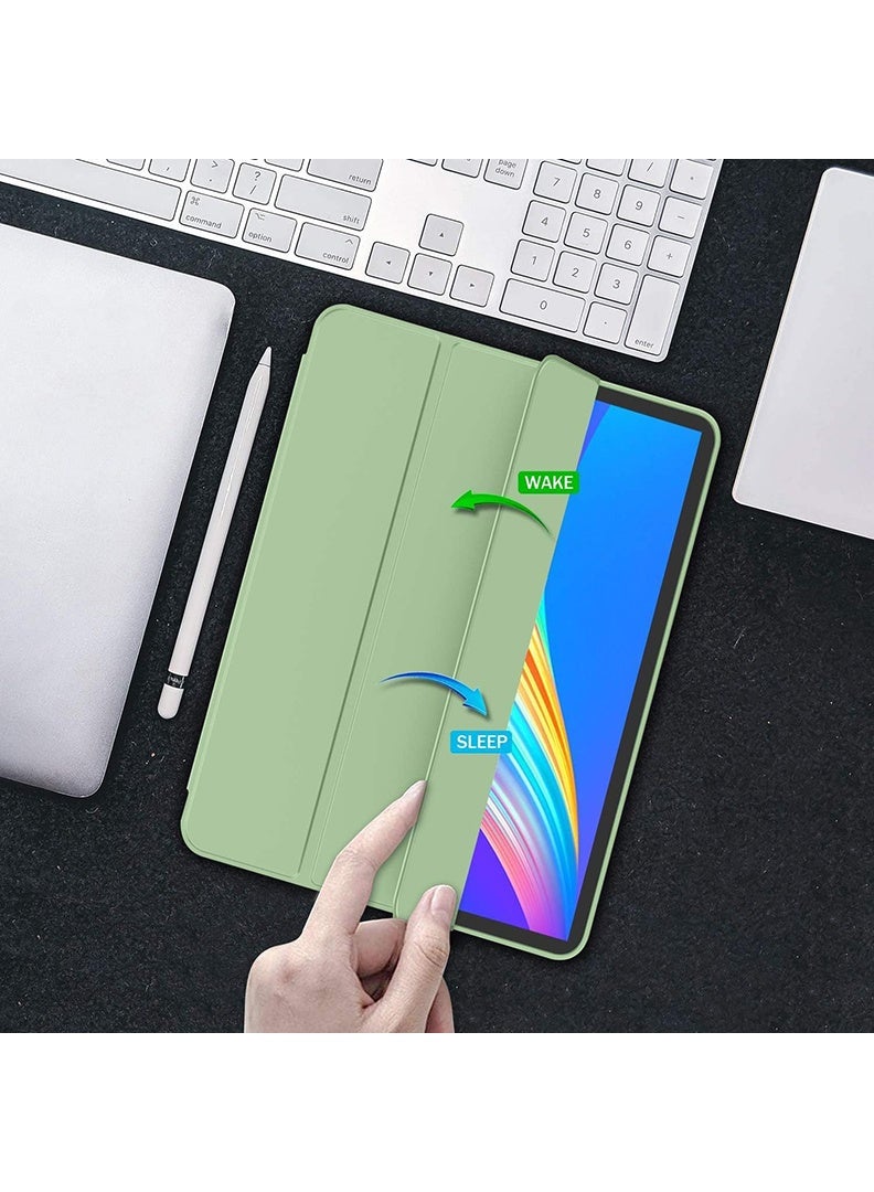 Theodor iPad Pro 11 Inch M4 2024 Case (5th Gen) with Pencil Holder, Smart iPad Case With Pencil Holder Slim Tablet Cover with Soft TPU Back, Auto Wake/Sleep Matcha Green - Image 5
