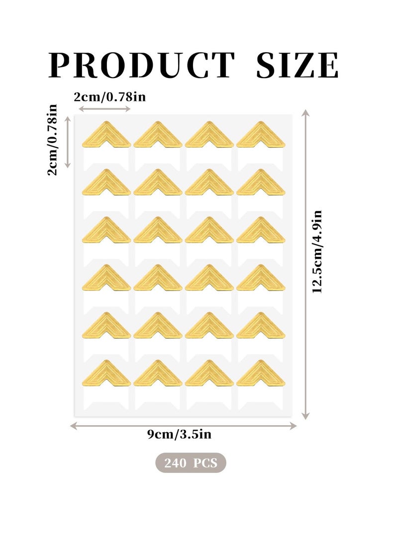 Excefore Photo Corners for Scrapbooking, Gold Photo Corners for Scrapbooking - Self-Adhesive Photo Mounting Corners for DIY Scrapbook Photo Album Diary, 10 Sheets - Image 2