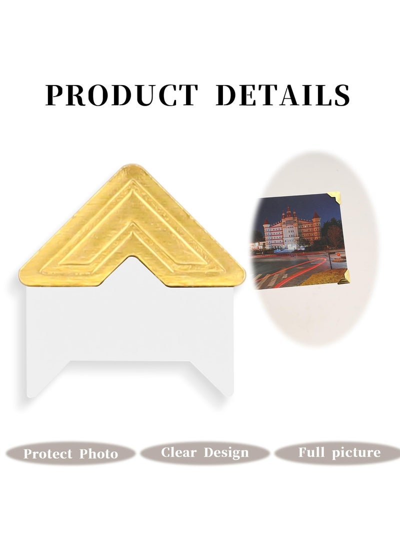 Excefore Photo Corners for Scrapbooking, Gold Photo Corners for Scrapbooking - Self-Adhesive Photo Mounting Corners for DIY Scrapbook Photo Album Diary, 10 Sheets - Image 3