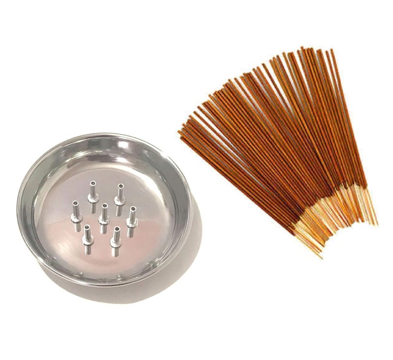 Pass Pass Stainless Steel Agarbatti Stand with Plate | Silver Incense Stick Holder | Durable & Easy-to-Clean Puja Accessory for Home & Temple Use - Image 5