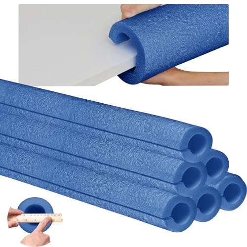 Hanaive 6 Pcs Jumbo Pool Foam Noodles Bulk 40 Inch x 41 Inch Large Swimming Noodles Tube Hollow Core Swim Noodle for Floating Craft Projects Pre Slit Clamp Protection Padding Bumper Blue - Image 1
