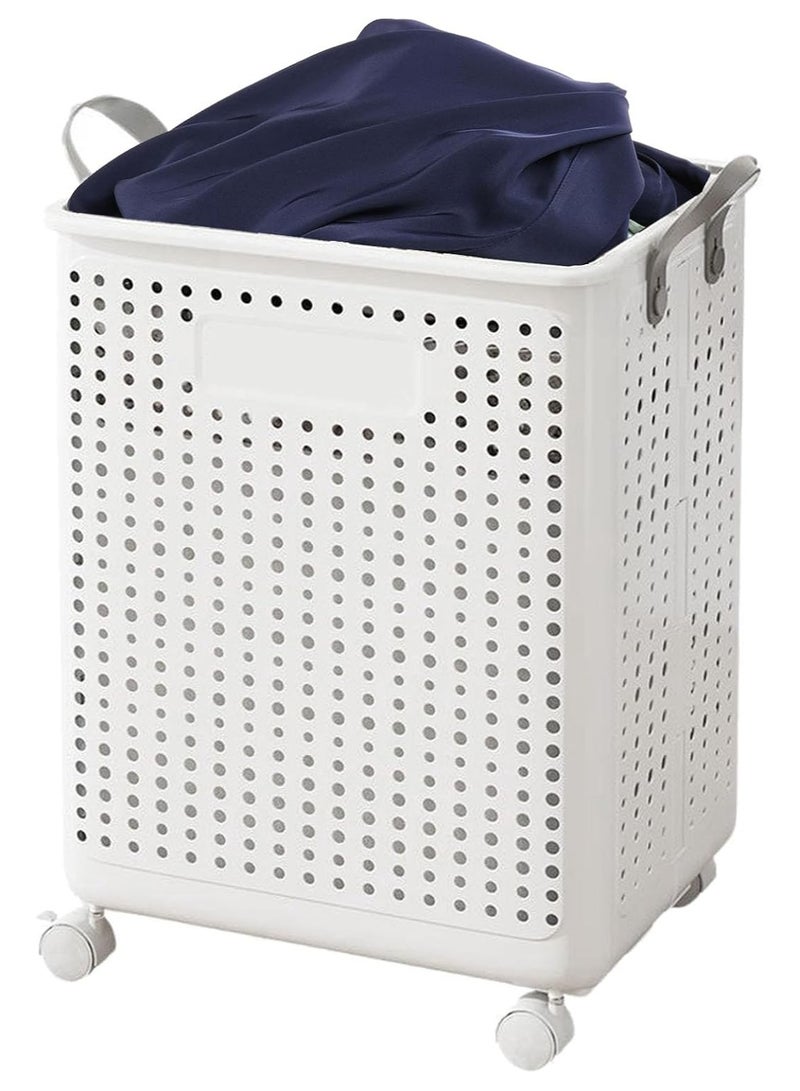 Beauenty Foldable Laundry Basket,Portable Laundry Basket,with Wheels,Lightweight Foldable Dirty Laundry Bin,Large Capacity,Space-Saving Laundry Hamper,for Home, Laundry, Travel  - Image 1