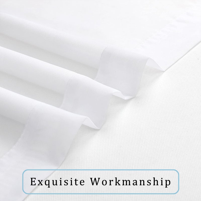 OWENIE White Short Sheer Curtains 24 Inches Long 2 Panels Set for Kitchen Window, Rod Pocket Light Filtering Sheer Tier Curtains for Small Laundry Room, RV, Camper Travel Trailers, 42 W x 24 L - Image 5