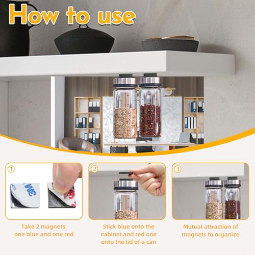CHUNNIAO Paired Magnets with Adhesive Backing,Small Square 1",Strong Thick Magnet Tape,Matched Sticky Magnetic Sticker(36 Pieces=18 Pairs),Thickness 0.16" - Image 5