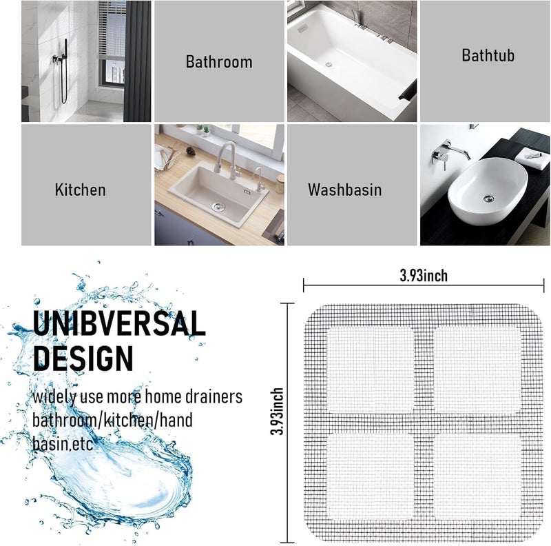 HEROOX Disposable Shower Drain Cover, Shower Drain Mesh Stickers for Bathroom, Bathtub, Kitchen Drain Floor, Sink Strainer Filter (Pack of 10) - Image 3