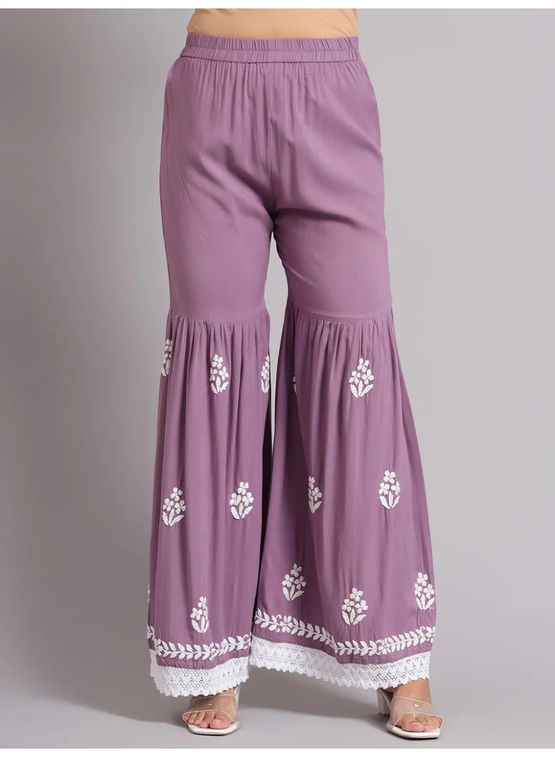 Alaya Mauve Women Hand Embroidered Lucknowi Chikankari Rayon Kurta Set-AL4077KS for Women | Best Price UAE