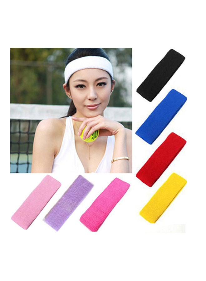 NIBEMINENT Sport Sweat Sweatband Headband Yoga Gym Stretch Head Hair Band Multicolour 17cm x 6cm - Image 1
