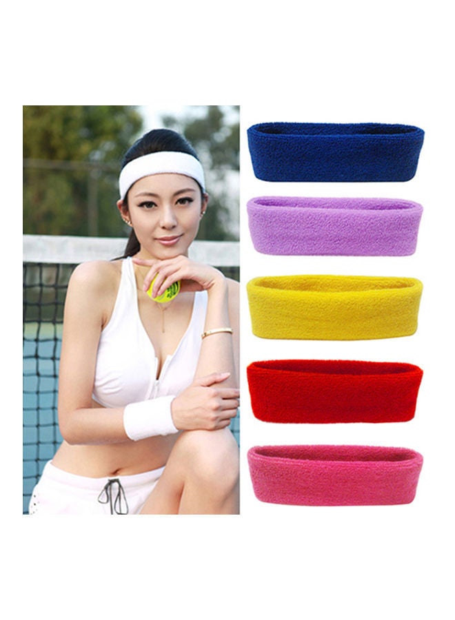 NIBEMINENT Sport Sweat Sweatband Headband Yoga Gym Stretch Head Hair Band Multicolour 17cm x 6cm - Image 2