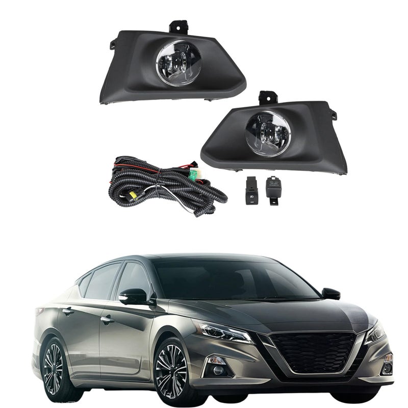 Silscvtt 1 Pair Front Fog Lights Replacement for Nissan Altima 2019 2020 Left and Right Side with Bezel Switch 2615589929 2615089929