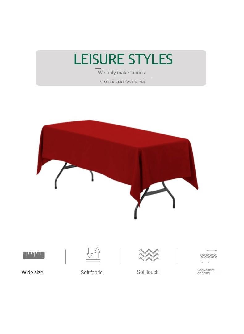 Bluejw 1-Piece Solid Pattern Table Cloth Red - Image 3