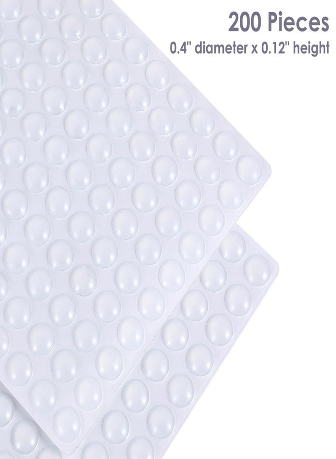 Juminiz 200 Pieces Cabinet Door Bumpers, 0.4inch Round Clear Self Adhesive Bumpers for Cabinets Doors and Drawers - Image 2