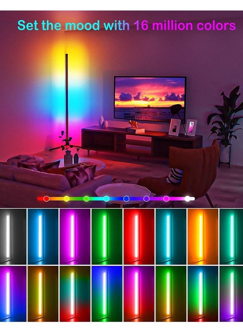 Raxoom Corner Floor Lamp, RGB Color Changing Corner Lamp, Smart LED Floor Lamp Controlled by APP&Remote with Reactive Music Mode and DIY Mode - Image 2